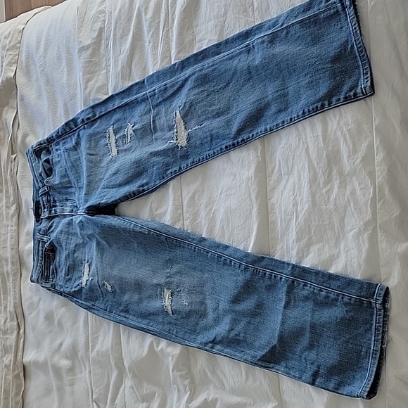 Relaxed Denim Straight Leg Distressed Jeans | Uniqlo - Picture 3 of 8